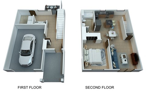 Floor plan for 1 bed, 1 bath, 962 sqft
